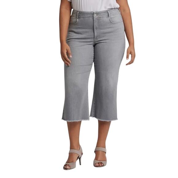 NYDJ capri jeans Brigitte Wide Leg gray size 28W - Picture 1 of 9